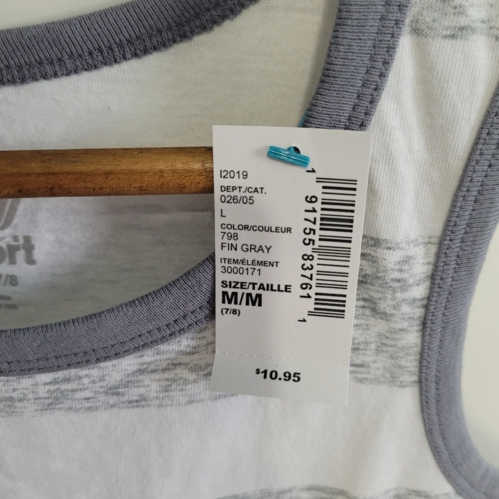 The Children's Place Boys Sleeveless Grey And White Shirt M NWT Athletic Summer